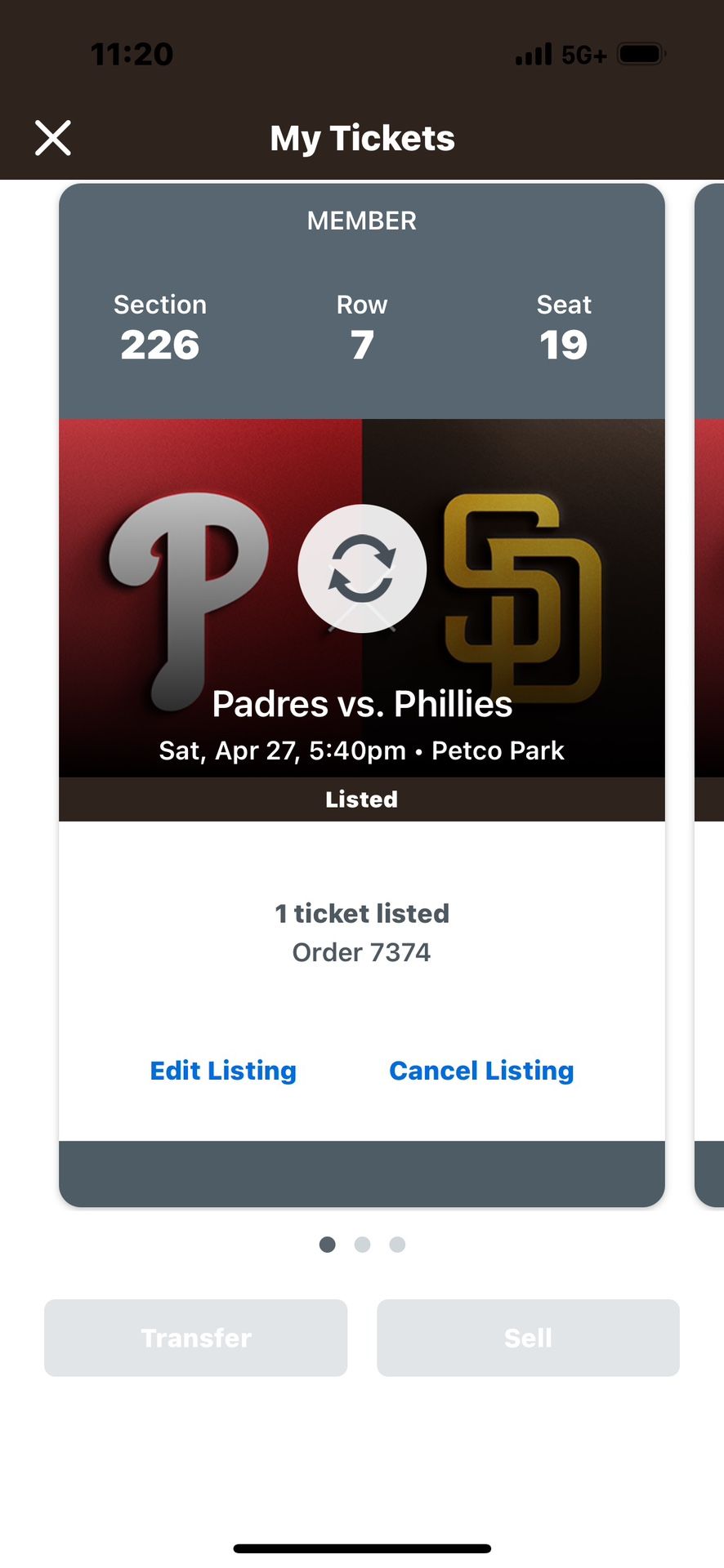 San Diego Padres VS Philadelphia Phillies Saturday April 27 2024 Section 226