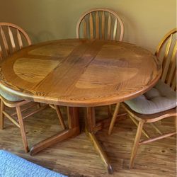 FREE  Oak Table With 3 Chairs .