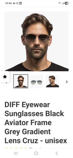 NEW Quality DIFF FF BKGG-6 Unisex Black/Grey Gradient Cruz Aviator Sunglasses 58 mm & Case (SE San Diego)