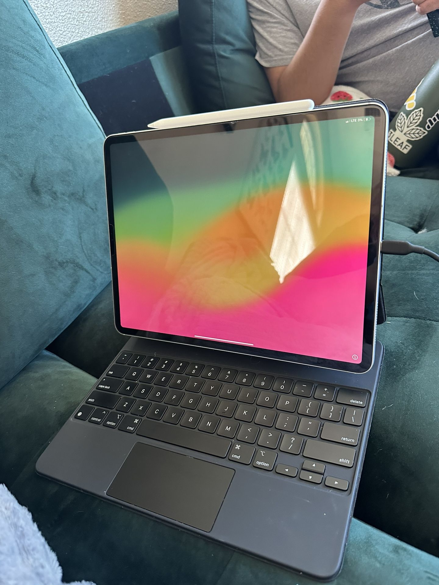 2020 iPad Pro 12.9 inch with keyboard case and Apple Pencil