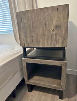Rustic Wood and Metal Nightstand