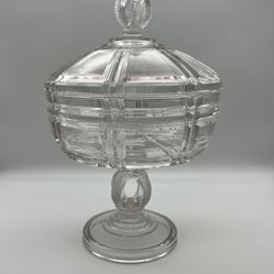 1880s Pressed Glass Lidded Compote 