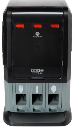 DIXIE ULTRA® SMARTSTOCK® MINI TRI-TOWER CUTLERY DISPENSER BY GP PRO (GEORGIA-PACIFIC), SERIES-T, BLACK, DUSSTDSP3MINI