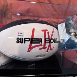 Philadelphia Eagles Super Bowl Signed Devonta Smith Football With On Field Confetti And Case 