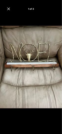 NOEL Christmas Stocking Holder with Deer