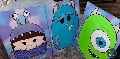 18 x 24 monsters Inc. canvases