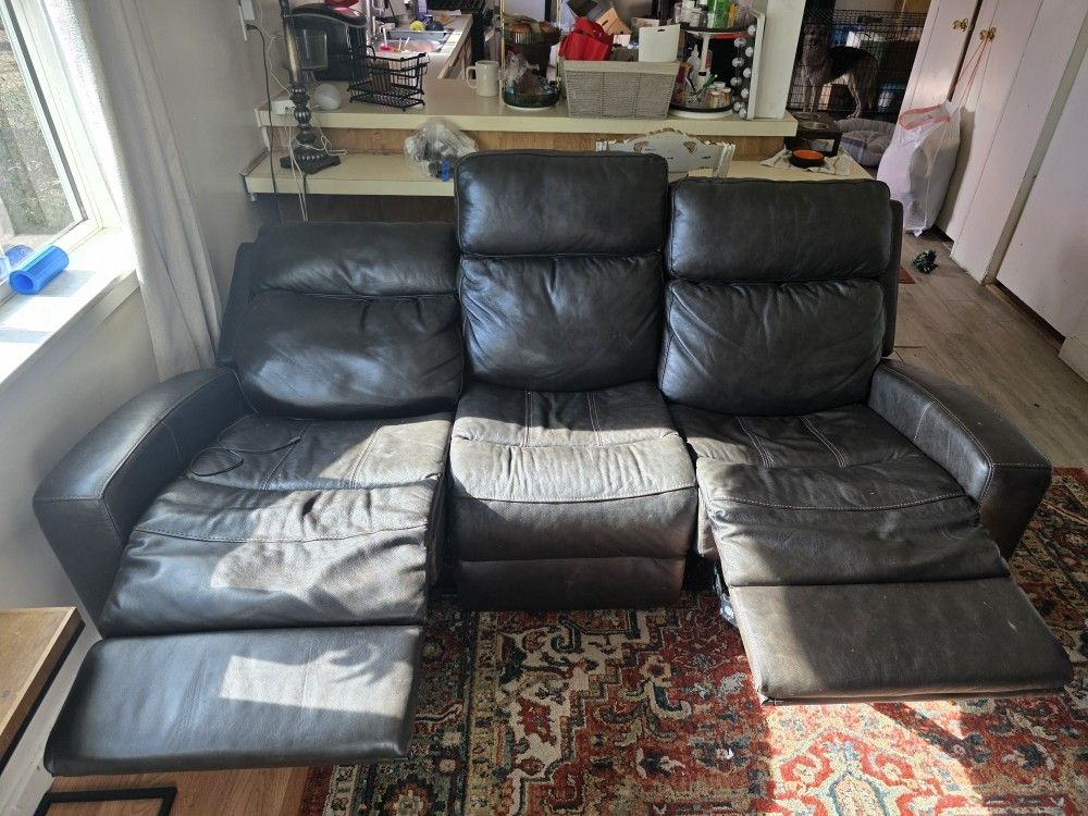 Leather Electric Reclining Couch