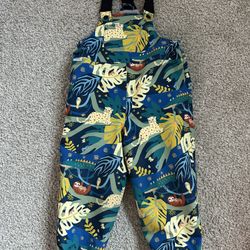 Waterproof Snow Bib Pants with Fleece-Lining, Overalls Toddler 3T