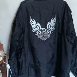 Black Nylon Harley-Davidson Jacket 2xl Like New