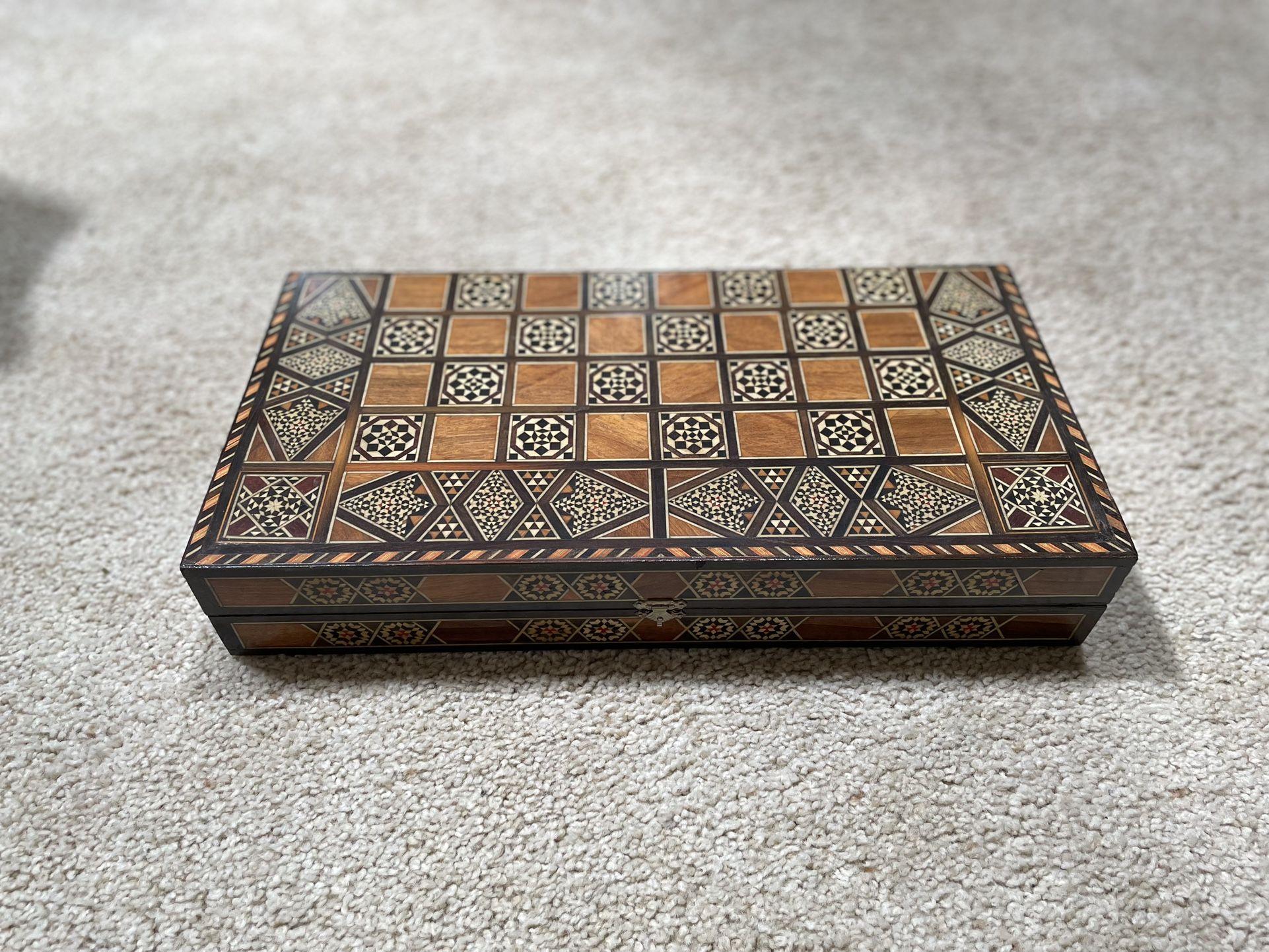 Vintage Syrian Backgammon Set With Pieces