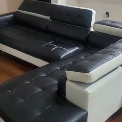Free Black And White Sectional