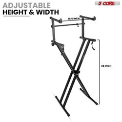 KEYBOARD STAND 2 TIER COMPATIBLE WITH ALL KEYBOARDS. PORTABLE, LITE AND DURABLE