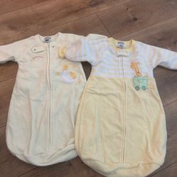 Baby Girl boy Clothes Vintage Carter's Fleece one size Mo. giraff Duck Sleep Bag $25 Firm