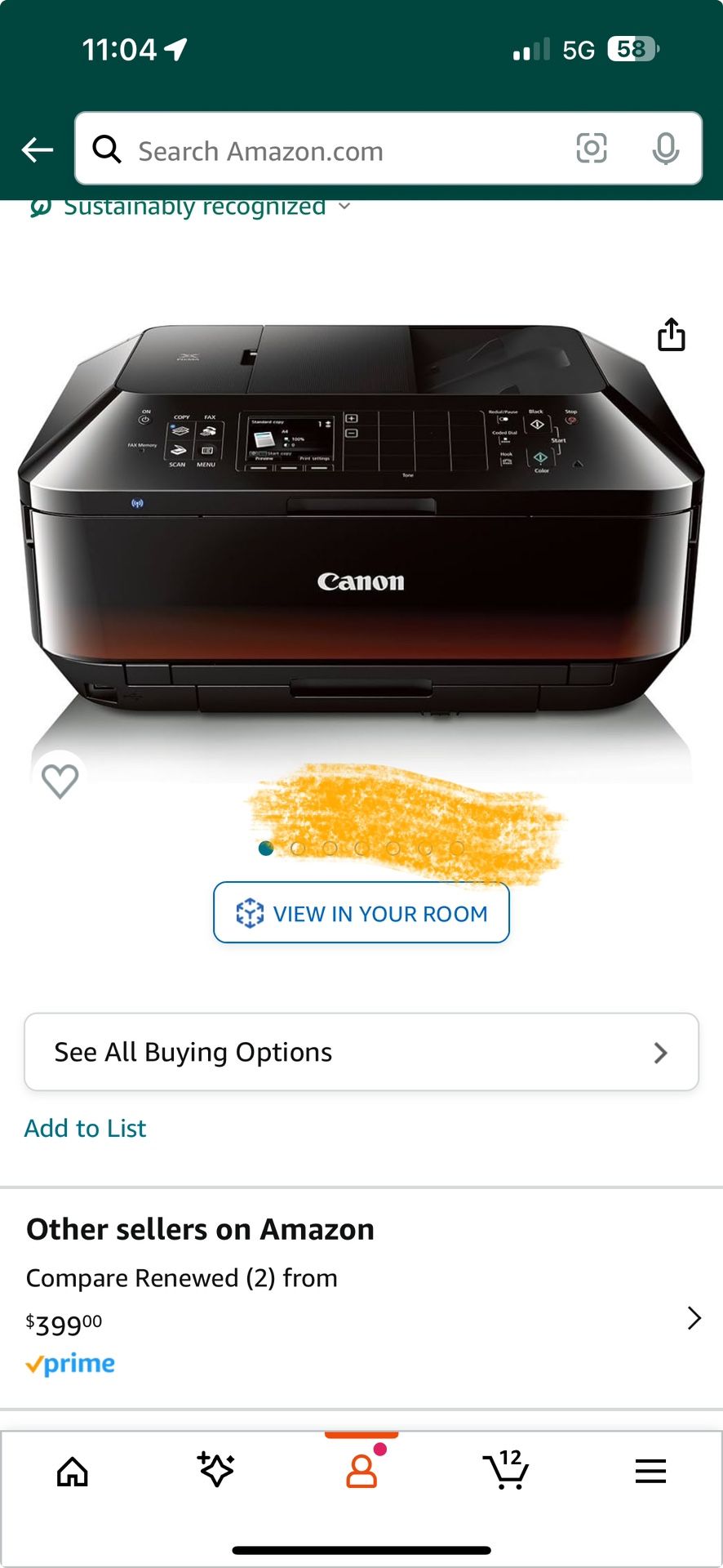 Wireless Printer Canon Pixma 922 for Sale in Redmond, WA OfferUp