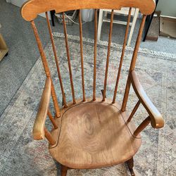 Mid-Century Real Wood Rocking Chair