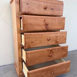 Pine Oak Wood Color 5 Drawer 