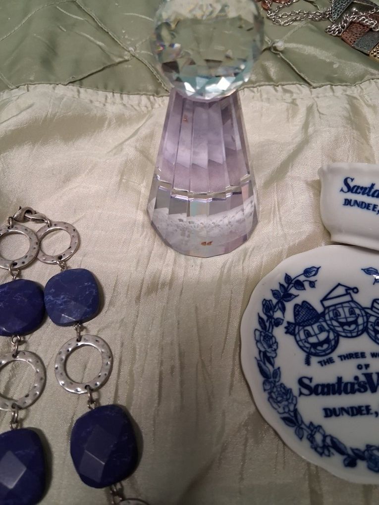 CRYSTAL /NECKLACE/CUP & SAUCER /CRYSTAL PENDANT