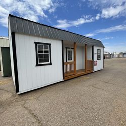 Center porch - 12x28 lofted portable building