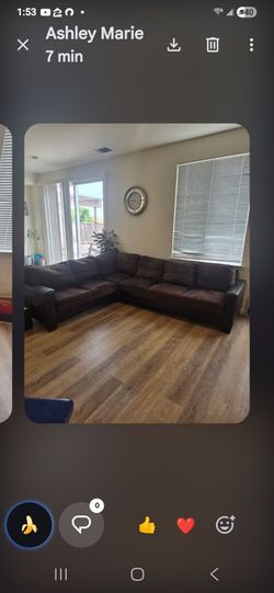 Free L Shape Dark Brown  Couch