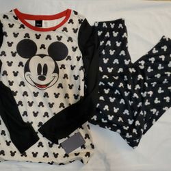 Xs New Pajama Set - Women's Disney Mickey Black White