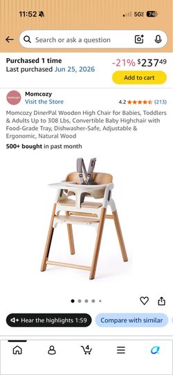 Momcozy dinerpal high chair NEW IN BOX