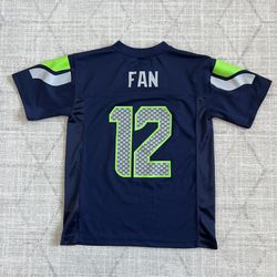 NFL Team Apparel Youth Seattle Seahawks #12 Fan Blue Athletic Football Jersey