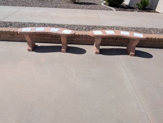 2 Like New 54" Wide Cement Benches