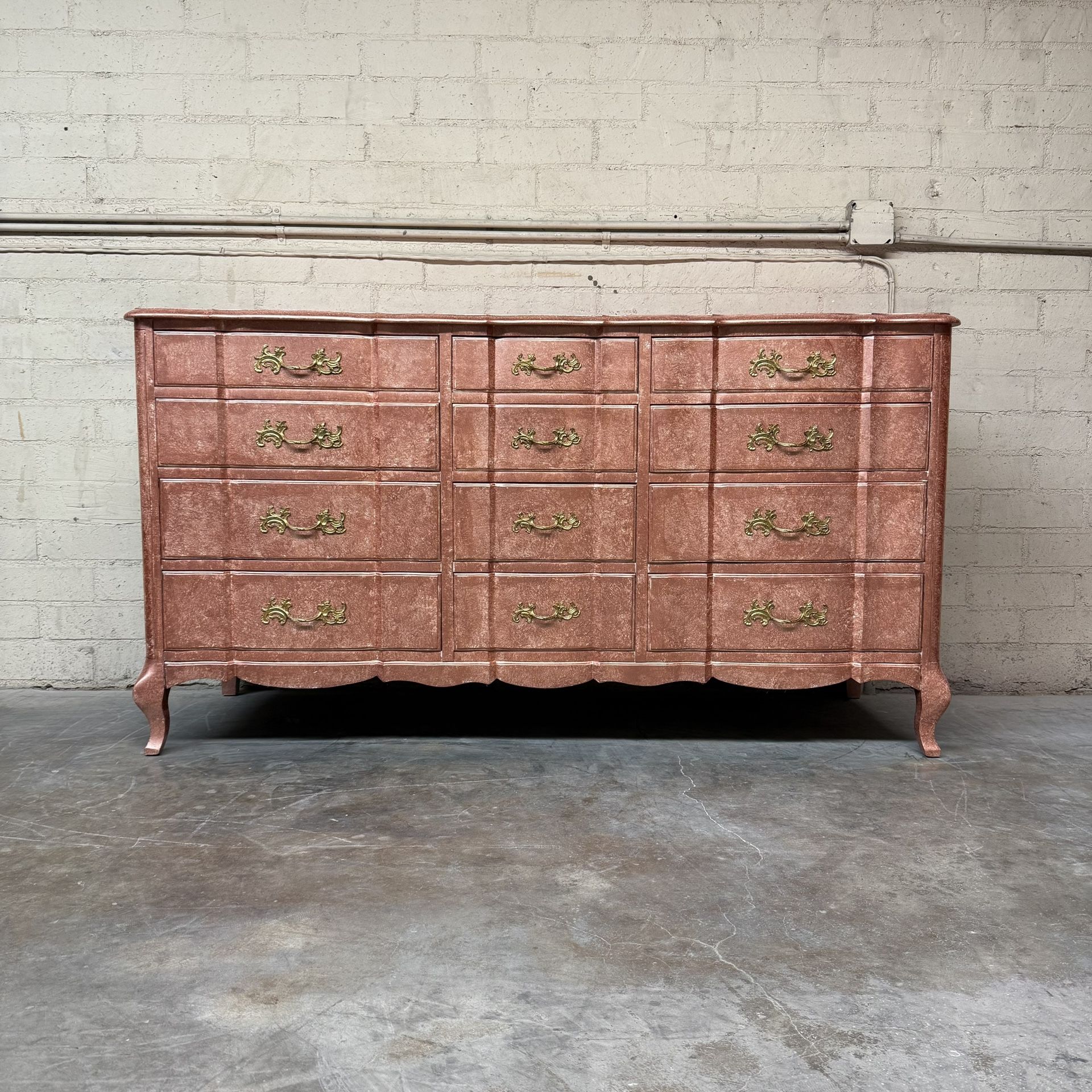 Delivery is available vintage French Provincial 9-Drawer Dresser in Textured Rose Finish $670 OBO!