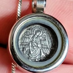 15mm Handmade .999 Fine Silver Angel Amulet / Pendant / Charm - New - Rare Find 