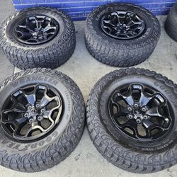 18” Dodge Ram OEM Factory TRX Gloss Black Wheels Goodyear Tires  Jeep Wagoneer