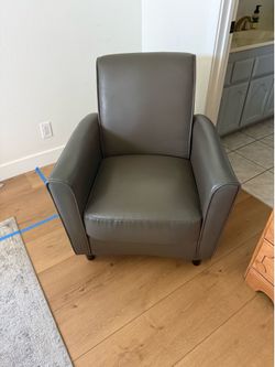 Grey faux leather chair