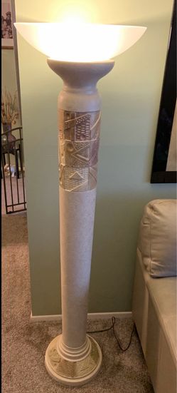 2 tall decorative floor lamps (70” H) ($100)