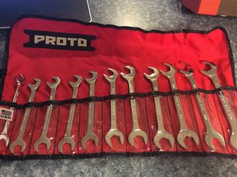 Open end wrench set offset head 15 pc set 9-19mm