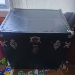 Vintage Beals & Selkirk Large Black Trunk