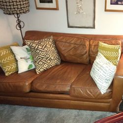 Jennifer Furniture Bolsena Brown Leather 3-Seater Sofa