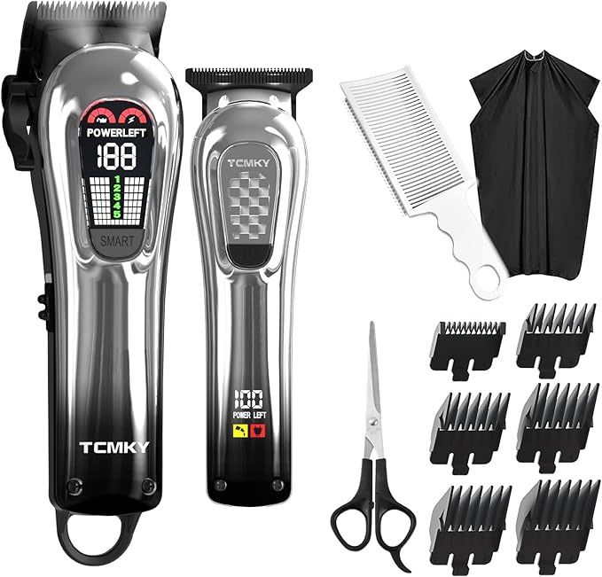 Hair Clippers for Men, Professional Clippers and Trimmers Set, Cordless Clippers for Hair Cutting, Beard Trimmer, Barber Clippers, Rechargeable Electr