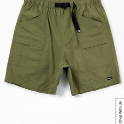 Obey Route Nylon Shorts Army Green Medium 