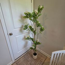 Tall Faux Flowering Tree in Pot