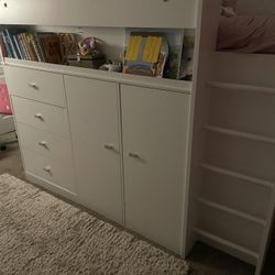 Tiara Twin 4 Drawer Loft Bed with Built-in-Desk by South Shore