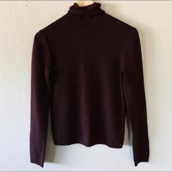 Burgundy turtleneck sweater