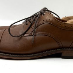  Stacy Adams Redzone Brown Leather Cap Toe Oxford Dress Shoes Men’s 10.5M