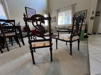 2 Antique chairs Wood With Premium Cushion