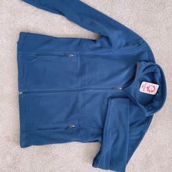 New Men’s Blue Jacket Fleece Coat Top Size M Long Sleeve