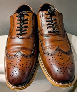 Stacy Adams Sz 9 M Mens Wingtip Oxford Dunbar 2 Tone Dress Shoes Brown Lace Up