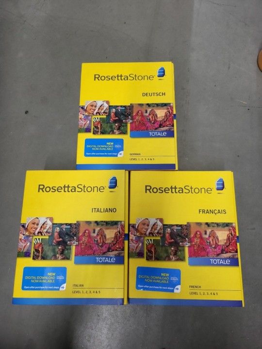 Brand New Bundle Lot Of Rosetta Stone German, Italian, & French Levels 1-5