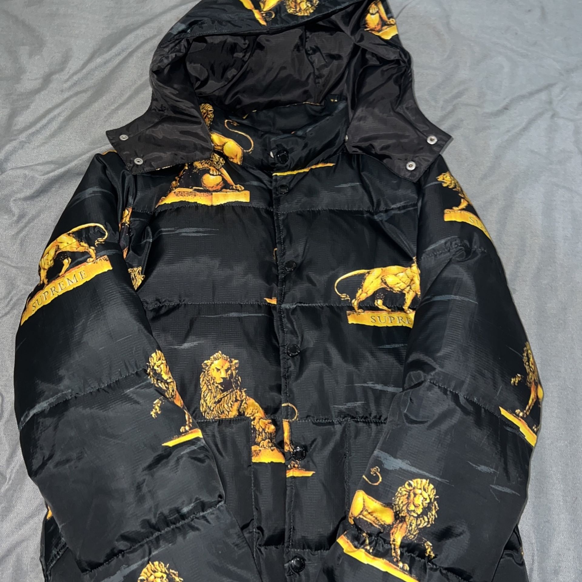 Supreme Lions Puffer Jacket FW13 w/ Detachable Hood [VERY RARE] SZ MEDIUM