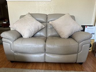 Leather Tan Love Seat