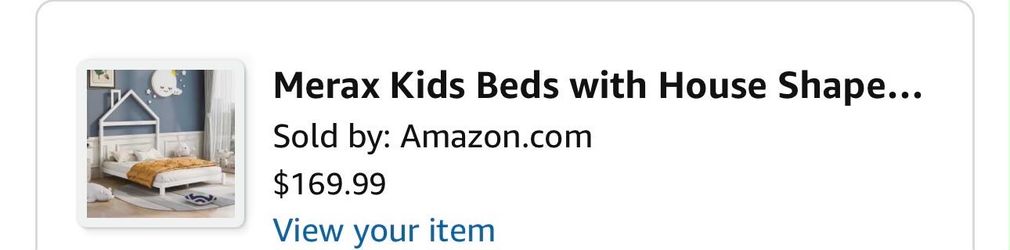 Kids bed with house shape and drawers