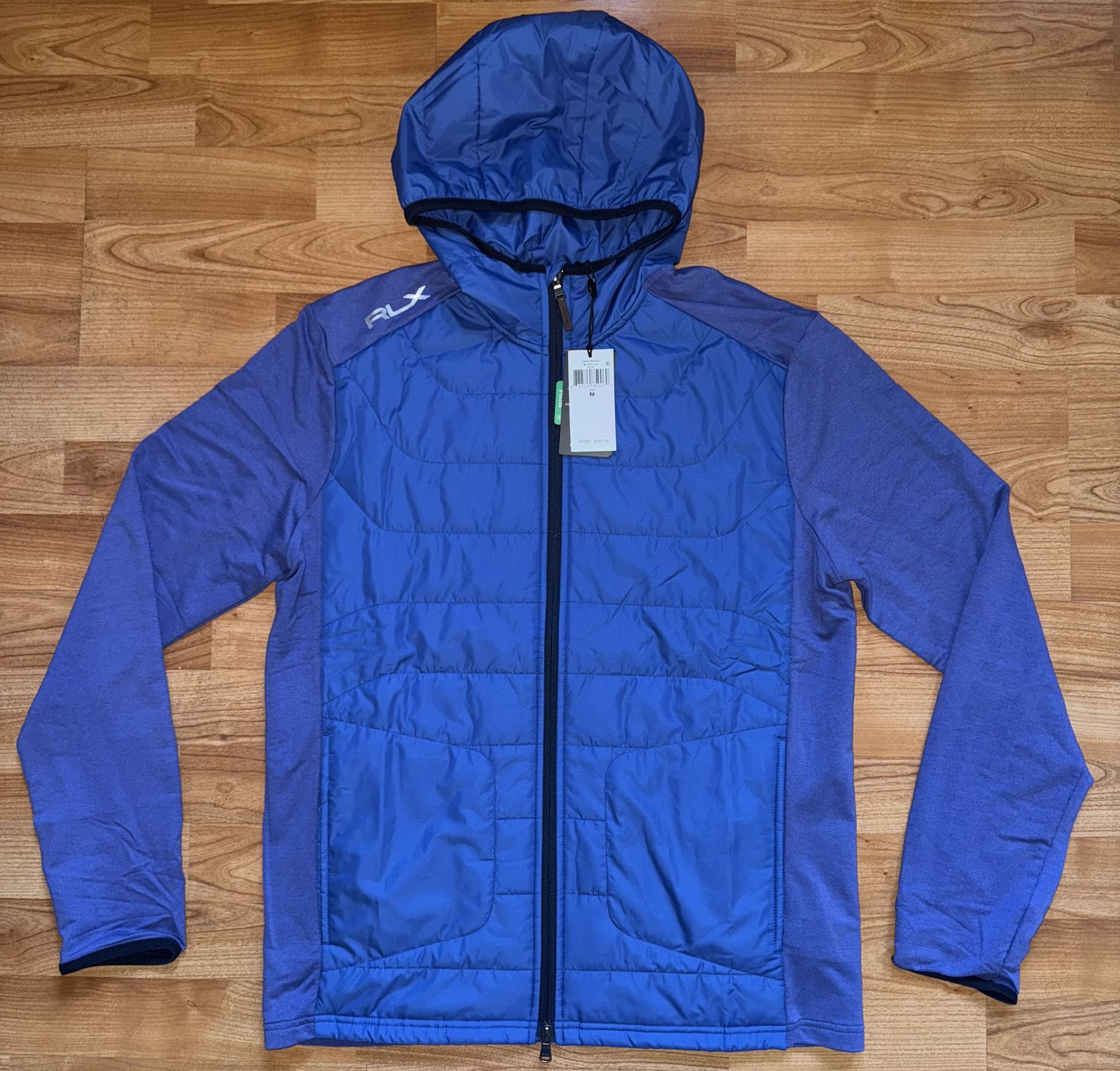 RLX Ralph Lauren Golf Jacket Men’s Panel Stretch Full Zip 1/15 Blue Size M