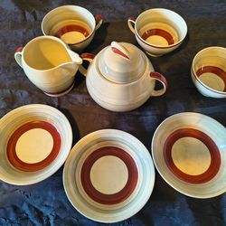 Vintage Susie Cooper Art Deco Tea Set (8pc